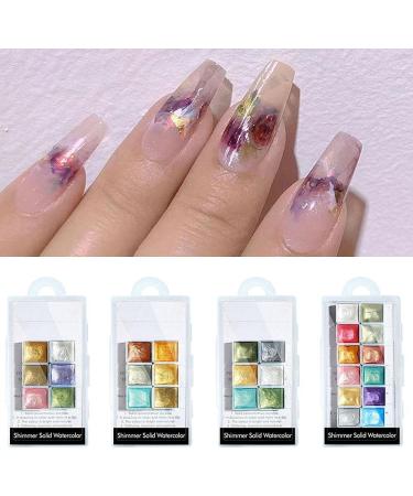 Xuejian Metallic Pearl Watercolor Nail Glitter - 6/12 Colors Chrome Pigment for Ombre Gradient Nail Art | International Shipping Available - Buy Online on GoSupps.com