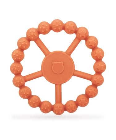 Baby Teething Toys - Soft & Easy Grip Teething Ring Perfect for Babies and Teether Toys to Help Soothe Gums  Non-Toxic  BPA Free Silicone Teething Toys for Babies 0-6-12 Months (Light Red)