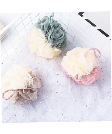 Zerodeko 4 Pcs Bath Sponge Body Powder Puff Shower Loufah Sponge | Large Bath Ball Skincare Tools for Shower | Double Color Bath Ball Pouf Net - 12.5X12.5cm - Buy Online on GoSupps.com