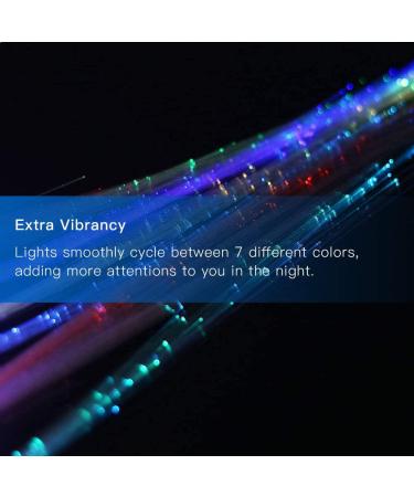 12Pcs LED Light-Up Fiber Optic Hair Extensions with Barrette | Alternating Colors | 14 Inch - Buy Online on GoSupps.com