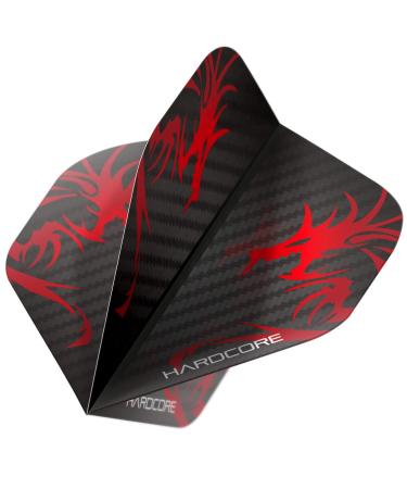 RED DRAGON Hardcore 2D Holographic Dragon Extra Thick Standard Dart Flights - 3 Sets Per Pack (9 Dart Flights in Total)