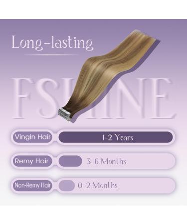 FSHINE Balayage Tape Extensions - 45cm Virgin Hair - Brown to Blond - Real Human Hair - 10 Pieces - Perfect for Cancer Patients - Buy Online on GoSupps.com