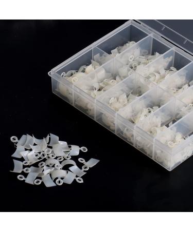 BODYA 600 Pieces French Nail Tips Acrylic Nails Half Moon Cover Short Natural Fake Nails for DIY Nail Art - 12 Sizes with Box Style E - Buy Online on GoSupps.com