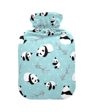 Cartoon panda bear hot water bottle with cover heat bottles for pain relief handfoot warmer hot water bed warmer for warm and cold compress 2l