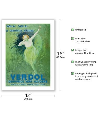 Buy Verdol Oxygenated Green Toothpaste Vintage French Poster - 12x16in Unframed Bamboo Fine Art - Leonetto Cappiello 1911 - International Shipping Available - Buy Online on GoSupps.com