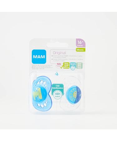 Mam Chupete Original Silic +16m 2U Azul | Comfy & Safe Pacifiers for Babies | Shop Now - Buy Online on GoSupps.com