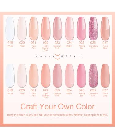 Lavender Violets Gel Nail Polish Kit - 13 Pcs Set with 9 Colors, Base, Top Coats, Matt Top Coat, and Nail File - Soak-off UV LED Gel Nail Art Design - C962A A-Skin Shades - Buy Online on GoSupps.com