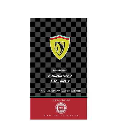 Hybrid & Company Bravo Hero Black Pour Homme For Men Eau De Toilette Vaporisateur Natural Spray 3.4 Fl Oz - Buy Online on GoSupps.com