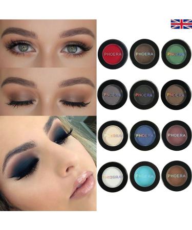 Phoera AQUAPURITY Waterproof Matte Eyeshadow Palette - 12 Pigment Colors - Long Lasting Face Powder Eye Shadow - 201 WHITE - Buy Online on GoSupps.com