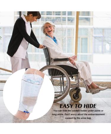 Foley Leg Bag Holder - 2Pcs Fabric Catheter Sleeve for Legs (L) | Elastic Calf Strap for Drainage Bags - Buy Online on GoSupps.com