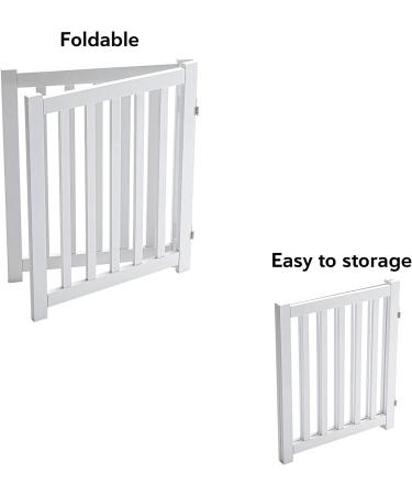 Oak Wood Freestanding Pet Gate | Indoor Outdoor Safety Fence for Dogs | 2 Panel 24 White Gate for Doorways, House, Stairs - Buy Online on GoSupps.com