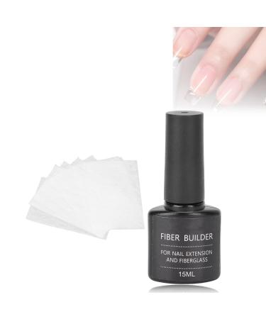 Nail Extension Fiberglass Kit Include 15ml Fiberglass Nail Extension Gel 10pcs Nail Builder Extension Fiber Sheet for Women DIY Nail Art Extension Accessories
