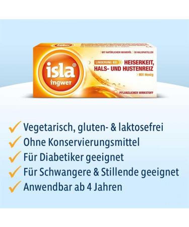 Isla Ginger Pastilles - Soothing Relief for 60 Hours | Best International Shipping - Buy Online on GoSupps.com