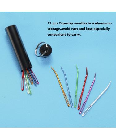 YKLBD 12 Pieces Large Eye Bent Tapestry Needles Set with Aluminum Storage Tube - Buy Online on GoSupps.com