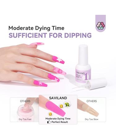 Saviland Dip Powder Base Ultra Adhesive: 15ml Vitamin E Dip Foundation Coat for Refill Dip Powder Liquid Set Nail Kit with 2 Liner 3 Replacement Brush for French Nail Art Beginner Home Salon DIY - Buy Online on GoSupps.com