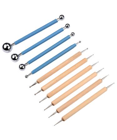 Meuxan 10 Piece Dotting Tools Ball Styluses for Rock Painting, Pottery Clay Modeling Embossing Art Blue, Wooden - Buy Online on GoSupps.com
