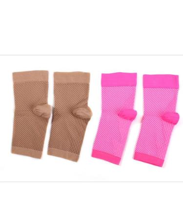 Buy 1 Pair Sports Ankle Protection Sleeves - Elastic Ankle Support Brace & Socks for Optimal Comfort - Perfect for Plantar Fasciitis - Pink L - Buy Online on GoSupps.com