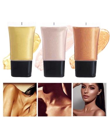 Kilshye Liquid Highlight Luminizer Highlighter Cream Body Liquid Glow Illuminator Face Smooth Makeup for Women and Girls Pack of 1 (A- Pink) A- Rose Gold
