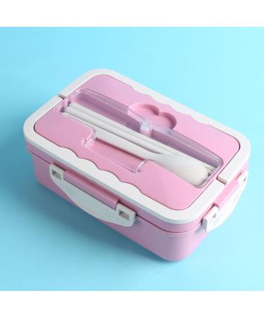Lunch Box Portable Microwave Oven Heating Heat Preservation Lunch Box Portable Sealed Student Fast Food Box with Cover Pink Beige blue green pink