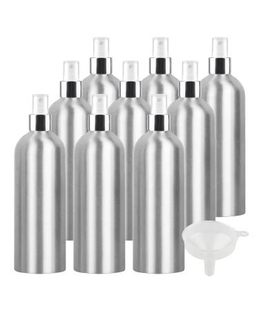 TIANZD 12 Pcs 500ml Empty Silver Aluminium Fine Mist Spray Bottle with White/Silver Metal Spray Head Refillable Travel Alu Bottles for Body Sprays Room Fragrances Perfumes Hair Garden Funnel Silver 500ml