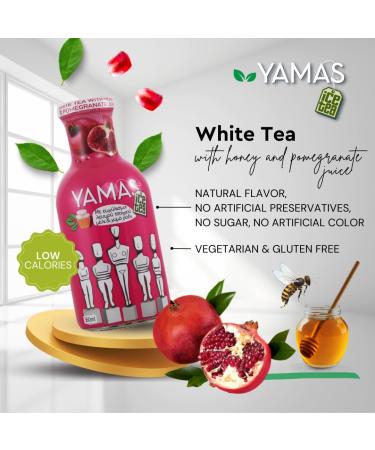Yamas Iced White Tea with Pomegranate & Honey - Low-Calorie Sugar-Free Beverage - 360ml - Buy Online on GoSupps.com