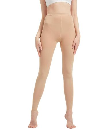 MGANG Medical Compression Pantyhose - 20-30 mmHg Footless Support Stockings for Edema & Varicose Veins - Unisex Opaque XL Nursing Beige - Buy Online on GoSupps.com