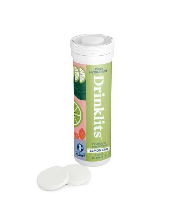 Drinklits Lemon Lime Electrolyte Tablets for Hydration | Great Taste - Natural Flavor - 0g Sugar | Single Tube (10 Tablets/Servings) Lemon Lime 10 Count (Pack of 1)