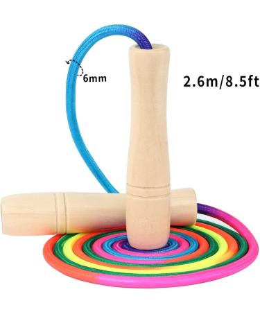 Adjustable 260 cm Skipping Rope for Kids - Wooden Handle Jump Rope for Boys & Girls - Perfect for Active Play - Buy Online on GoSupps.com