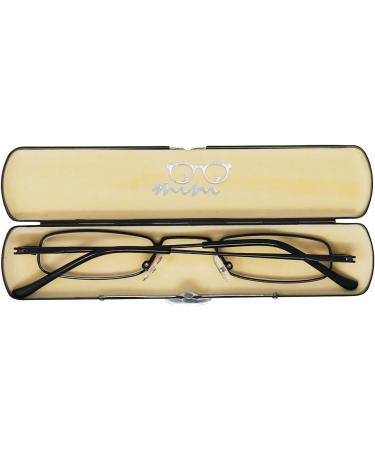 Buy Narrow Metal Mini Reading Glasses - Stainless Steel Frame Free Slim-Fit Aluminum Etui Unisex 2.5 Diopters - Perfect Reading Aid - Buy Online on GoSupps.com