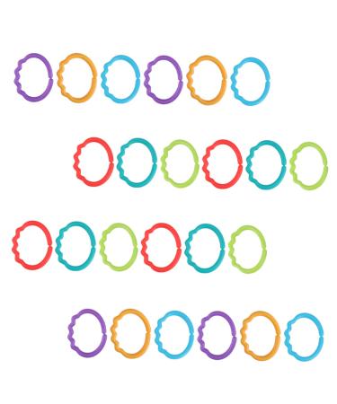 SAFIGLE 72pcs Grabbing Calming Toys Teething Toys Infants Toys Infant Hand Hold Rings Baby Molar Ring Colorful Connecting Rings Baby Molar Plastic Wristband Infant Pacifying Rings