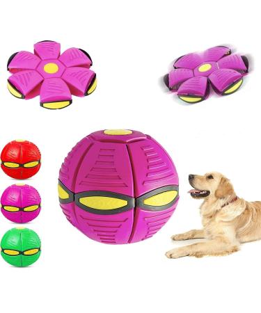 Pet toys Frisbee Ball Flying Ball Dog Toy Ball Flying Supbers Ball Flying Saucer Ball for Dogs Interactive Dog Toy Frisbee for Dog Training Throwing Fanging Play Ufo-Lila Ball