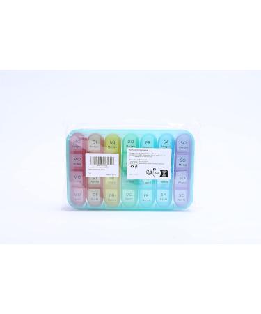 7-Day Pill Organizer with 4 Compartments - Large Portable Medication Box for Tablets | Removable Cyan Housing - Ideal for Daily Dosing - Buy Online on GoSupps.com
