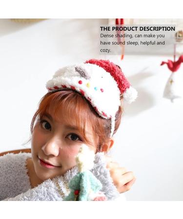 Shop 1pc Christmas Sleep Mask - Plush Eye Covers for Travel & Office | Cozy Polyester Sleeping Mask for Festive Relaxation - Buy Online on GoSupps.com