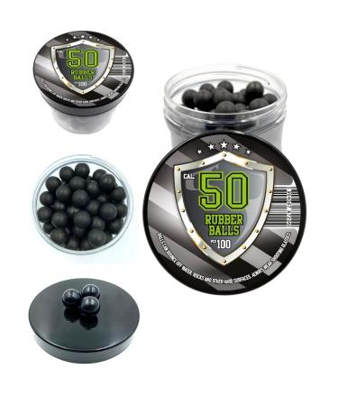Rubber Balls in .50 Caliber 100 x Premium Quality 1.6 Grams Hard Rubberballs Reusable Paintballs Less Lethal Projectiles for Home Self Defense Training Pistols in 50 Cal.