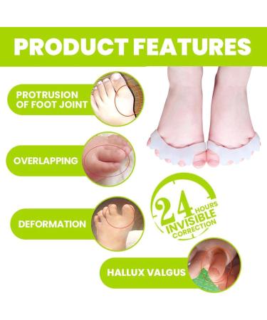 2Pcs Children's Gel Toe Separator & Bunion Corrector | Kids Toe Protector Spacer for Hallux Valgus - White - Buy Online on GoSupps.com