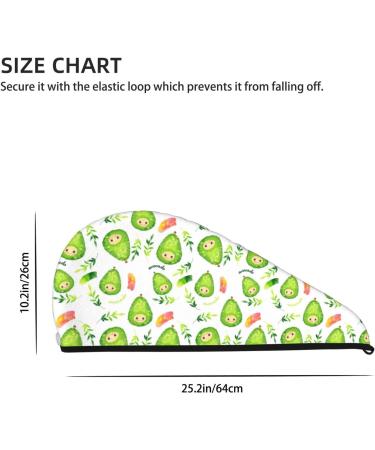 Kawaii Avocado Microfiber Hair Towel Wrap | Super Absorbent Coral Velvet Quick Dry Cap for Long Curly & Thick Hair - Perfect for Women - Buy Online on GoSupps.com