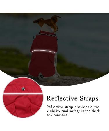 Pethiy Premium Waterproof Dog Raincoat - Red XL | Reflective Hooded Rain Jackets for Dogs with Zipper & Removable Hood - Buy Online on GoSupps.com