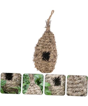 Buy Besportble Oval Bird Nest - Hanging Bird Cage for Outdoor Use Straw Braided Pet Bed for Birds - Buy Online on GoSupps.com