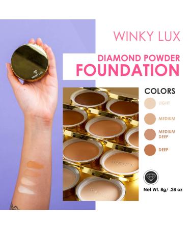 Winky Lux Diamond Complexion Powder - Compressed Matte Foundation with Powdered Diamonds for Flawless Airbrush Finish - 8g (Light) - Buy Online on GoSupps.com