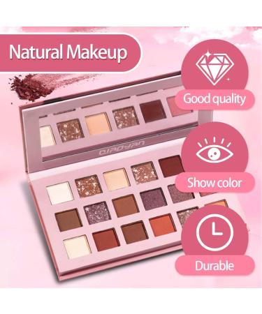 MKEAWWU Eyeshadow Palette 18 Bright and Matte Highly Pigmented Colors for Natural Eye Makeup Professional Make Up Travel Size with Mirror - Buy Online on GoSupps.com