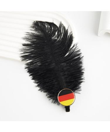 hgnxa World Sports Game Hair Clip Black Feather Hairpin Flags Duckbill Clip for German Italy Spanish Britain America USA - Buy Online on GoSupps.com