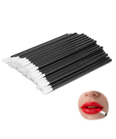 Disposable Lip Applicators 50 PCS Lip Brush Black Lipstick Applicator Wands for Applying Lipstick Nail Polish Eyeshadow Nail Art PYO Cookie Paint Brush for Painting(A-50PCS)