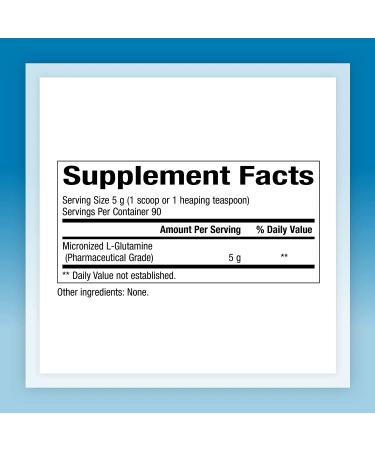Natural Factors Micronized L-Glutamine Powder 5000 mg - 16 oz (454 g) for Muscle Recovery & Gut Health - Buy Online on GoSupps.com
