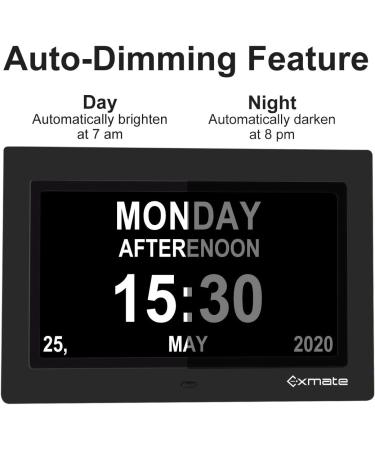Exmate Digital Calendar Alarm Clock - 10 Large LCD 8 Multilingual Alarms Slumber Function - Ideal for Home & Office Perfect for Seniors - International Shipping Available - Buy Online on GoSupps.com