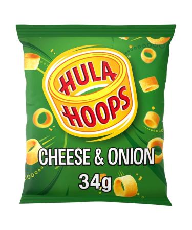 Hula Hoops Cheese & Onion Crisps 34g-Food