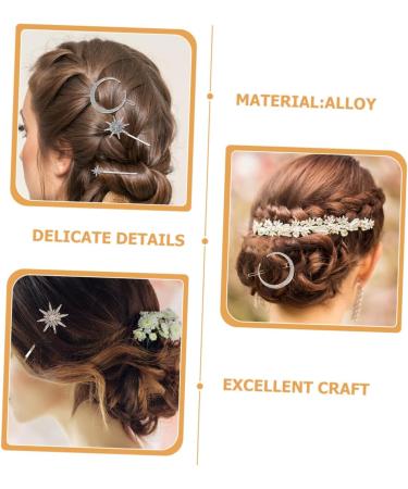 minkissy 2 Sets Silver Star Hair Clips Snowflake Star Hair Clip Star Hair Accessories Moon Hair Accessories Silver Star Hair Pins Hair Jewelry Moon Hair Clip Hairpin Vintage Alloy - Buy Online on GoSupps.com