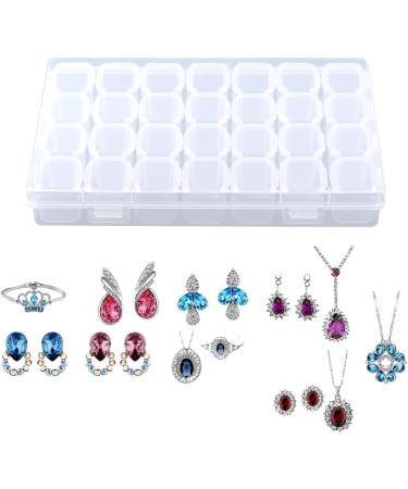Buy Clear Plastic Tablet Box - 28 Slots Adjustable Medicine & Jewelry Organizer for International Shipping - Buy Online on GoSupps.com