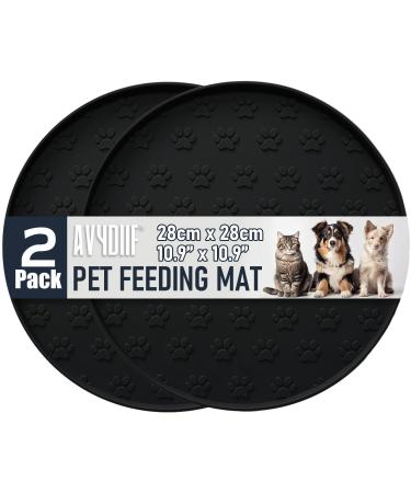 Avydiif 2 pieces of bowl pad for dog cats 28cm x 28cm dog bowl surface Frezessnapf dog feed mats made of silicone waterproof slipproof food snap with edge dishwasher resistant (2 black) Small paws 2 black - Buy Online on GoSupps.com