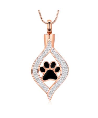 Vccwyqk urn necklace for ashes the eye of my heart urn keepershap with dog/cat paw memorial urn jewelry stainless steel memorial gift for human pet