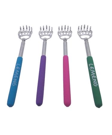 (4-Pack) Telescoping Back Scratcher , LEMENG Portable Extendable Telescopic Bear Claws Metal Back Scratchers - Hand Massager Backslap with Rubber Handles - Buy Online on GoSupps.com